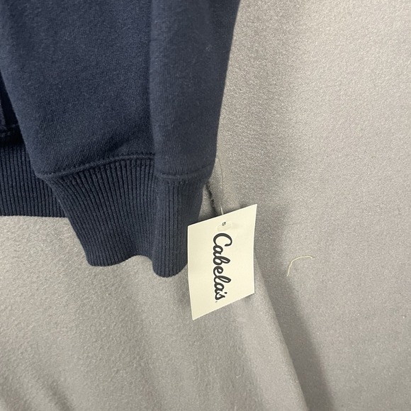 NWT Cabelas Hoodie Mens Large Tall Pullover Fleece Hunting Outdoor Navy - Picture 4 of 8